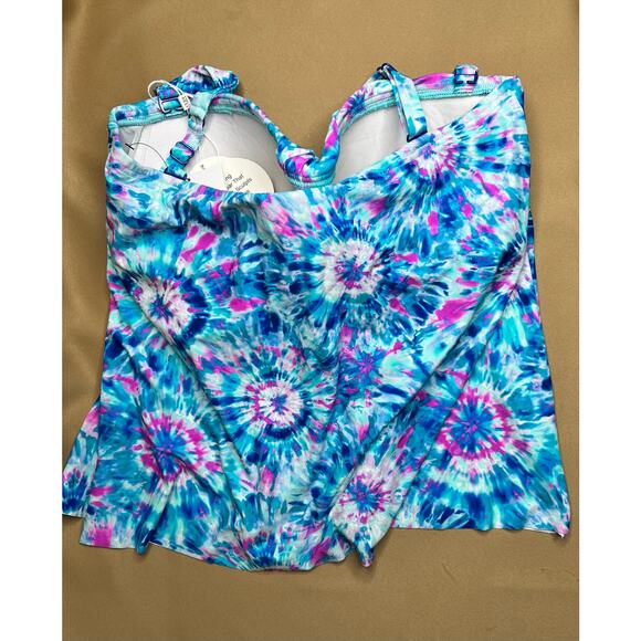 Coco Reef Clarity Bandeau Tankini Top 14 38D Tie Dye NWT - Picture 6 of 7